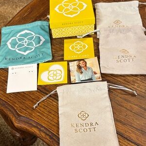 Kendra Scott bags, box and info cards